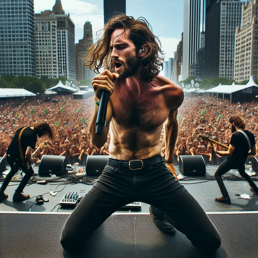 Damiano David of Maneskin Electrifies Crowd at Summer Sonic in Chiba